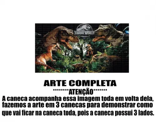 Caneca Polímero Jurassic World Personalizada