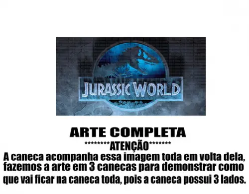 Caneca Polímero Jurassic World Personalizada