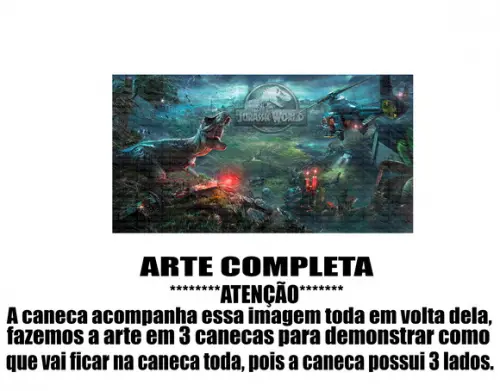 Caneca Polímero Jurassic World Personalizada