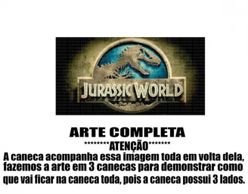 Caneca Polímero Jurassic World Personalizada