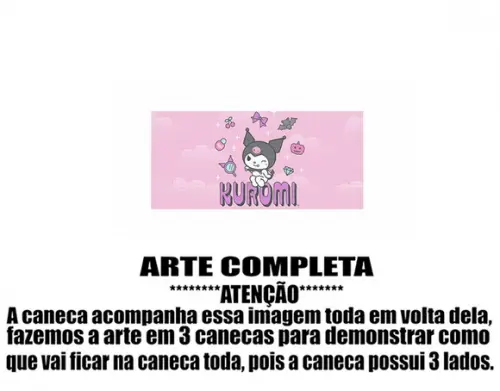 Caneca Polímero Kuromi Personalizada