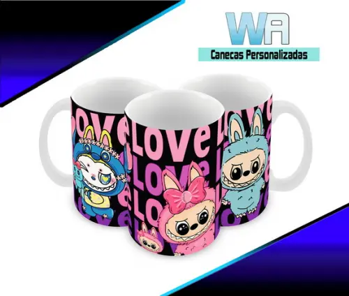 Caneca Polímero Labubu Personalizada
