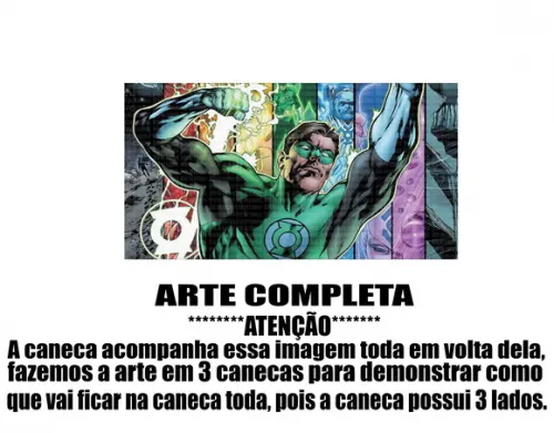 Caneca Polímero Lanterna Verde Personalizada