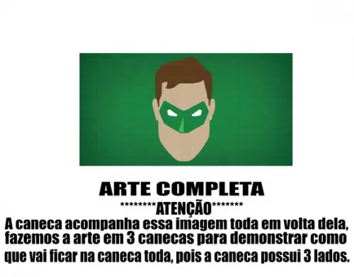 Caneca Polímero Lanterna Verde Personalizada