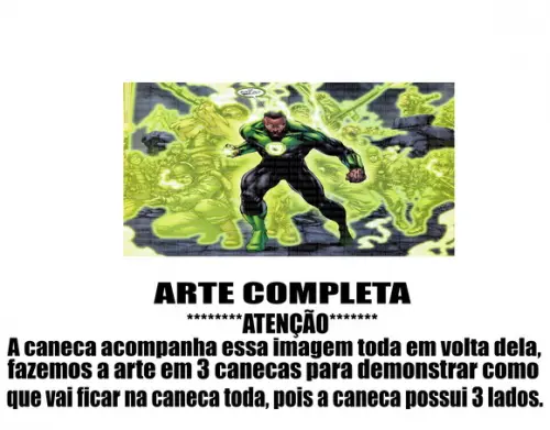 Caneca Polímero Lanterna Verde Personalizada