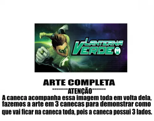 Caneca Polímero Lanterna Verde Personalizada