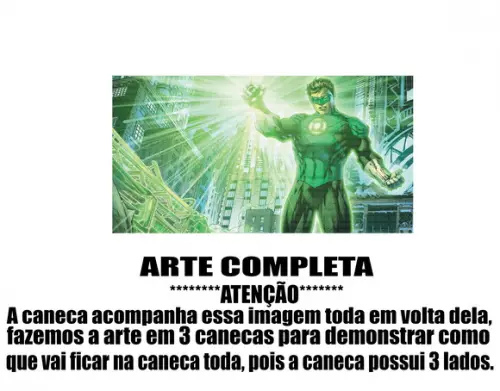 Caneca Polímero Lanterna Verde Personalizada
