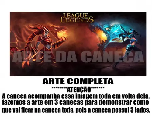 Caneca Polímero League Of Legends Personalizada
