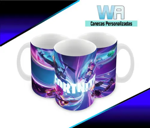 Caneca Polímero Lego Fortnite Personalizada