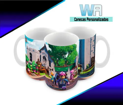 Caneca Polímero Lego Fortnite Personalizada