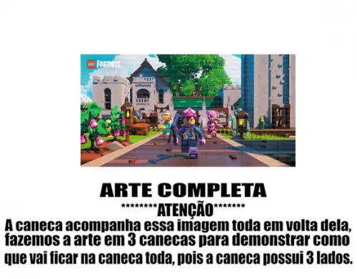 Caneca Polímero Lego Fortnite Personalizada