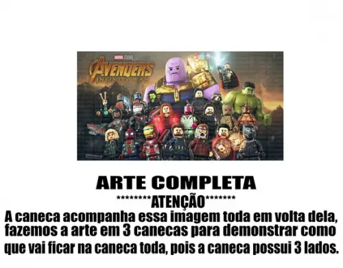 Caneca Polímero Lego Vingadores Personalizada