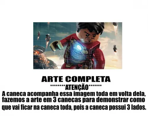 Caneca Polímero Lego Vingadores Personalizada