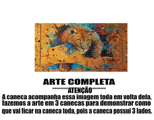 Caneca Polímero Leopardo Personalizada