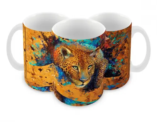 Caneca Polímero Leopardo Personalizada
