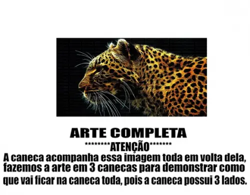 Caneca Polímero Leopardo Personalizada