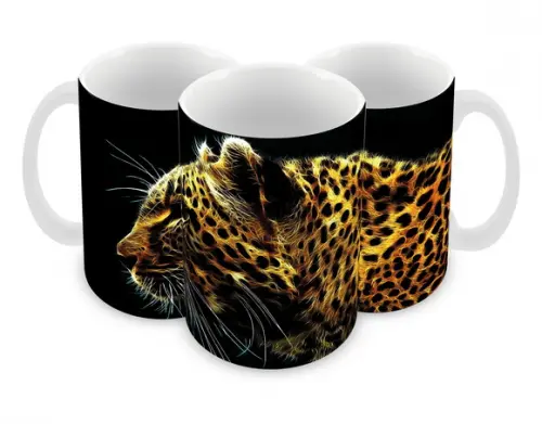 Caneca Polímero Leopardo Personalizada