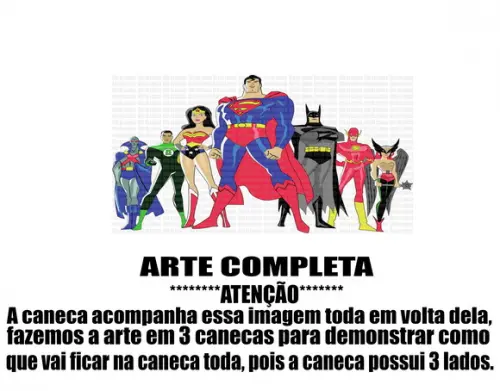 Caneca Polímero Liga da Justiça Personalizada
