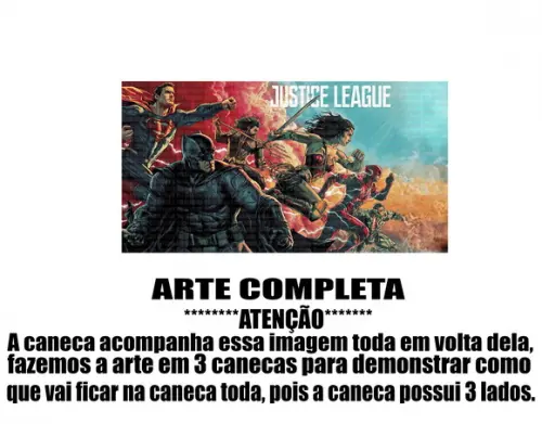 Caneca Polímero Liga da Justiça Personalizada