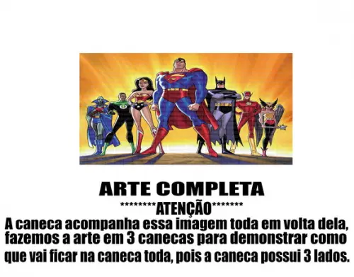 Caneca Polímero Liga da Justiça Personalizada