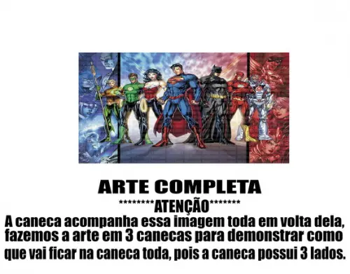Caneca Polímero Liga da Justiça Personalizada