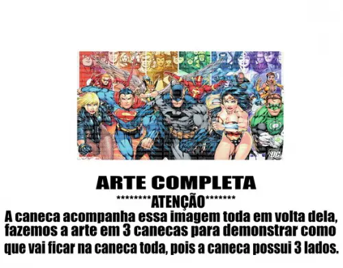 Caneca Polímero Liga da Justiça Personalizada