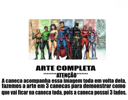 Caneca Polímero Liga da Justiça Personalizada