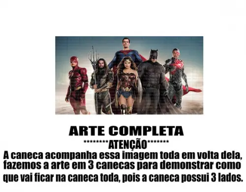 Caneca Polímero Liga da Justiça Personalizada