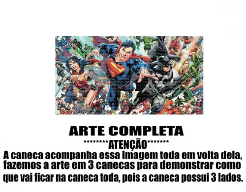 Caneca Polímero Liga da Justiça Personalizada