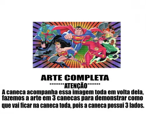 Caneca Polímero Liga da Justiça Personalizada