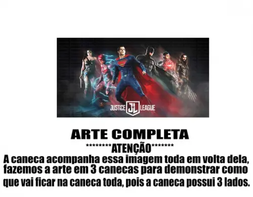 Caneca Polímero Liga da Justiça Personalizada