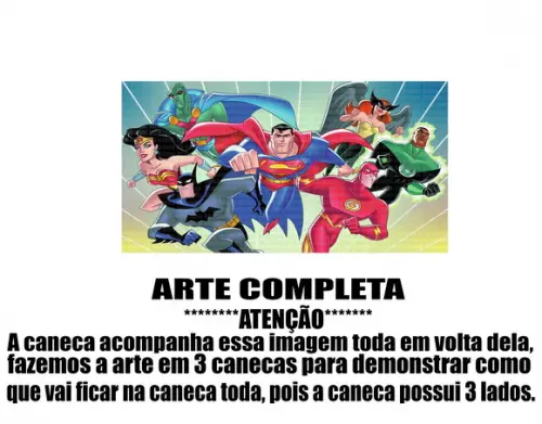 Caneca Polímero Liga da Justiça Personalizada