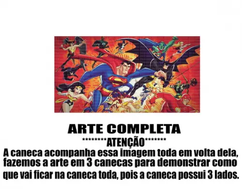 Caneca Polímero Liga da Justiça Personalizada