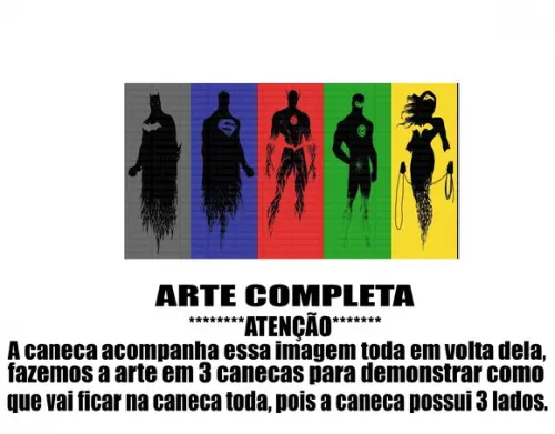 Caneca Polímero Liga da Justiça Personalizada