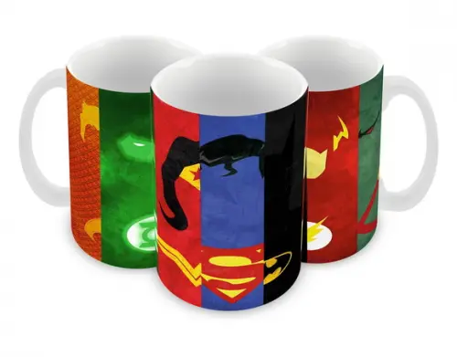 Caneca Polímero Liga da Justiça Personalizada