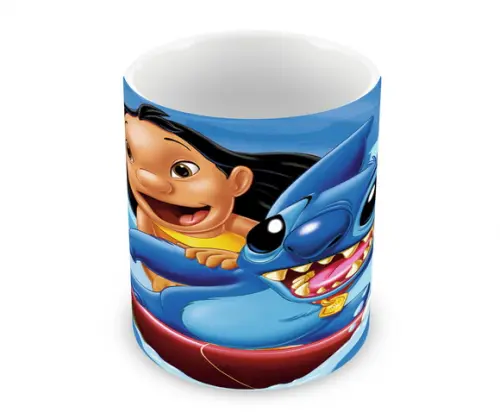Caneca Polímero Lilo e Stitch Nome e Idade Personalizada
