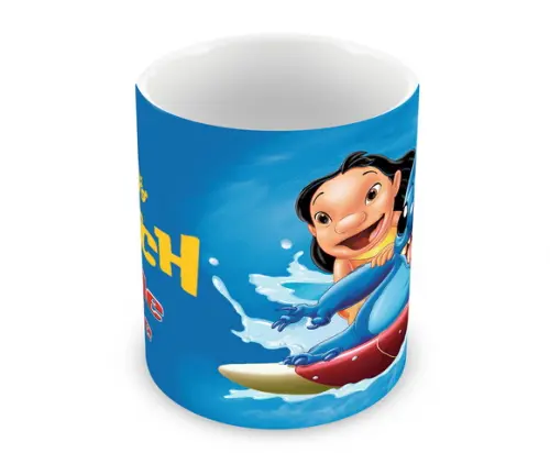 Caneca Polímero Lilo e Stitch Nome e Idade Personalizada
