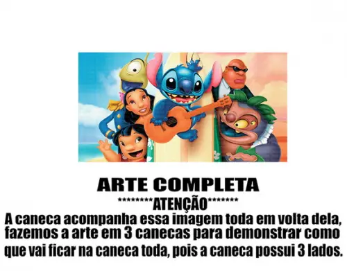 Caneca Polímero Lilo e Stitch Personalizada