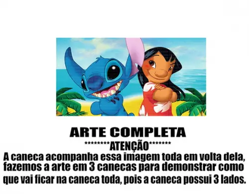 Caneca Polímero Lilo e Stitch Personalizada
