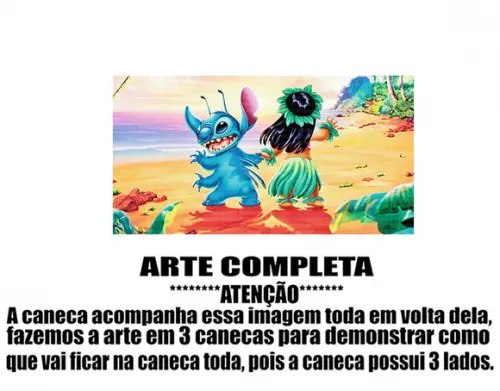 Caneca Polímero Lilo e Stitch Personalizada