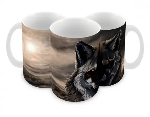 Caneca Polímero Lobos Personalizada