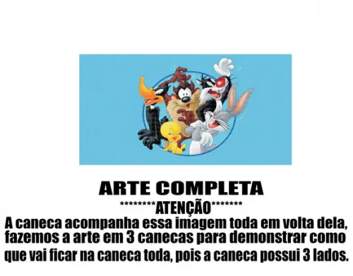 Caneca Polímero Looney Tunes Personalizada