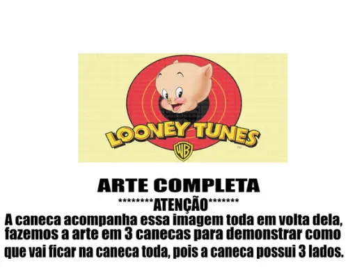 Caneca Polímero Looney Tunes Personalizada