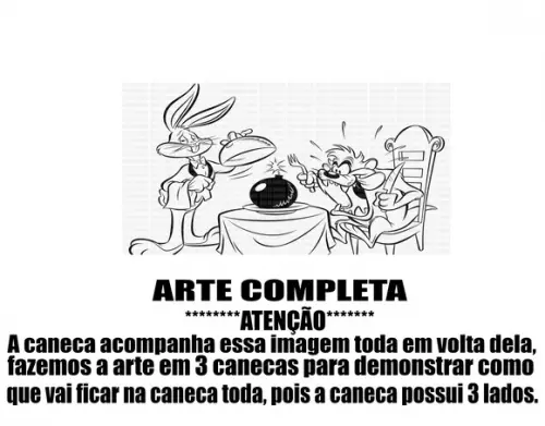Caneca Polímero Looney Tunes Personalizada