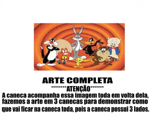 Caneca Polímero Looney Tunes Personalizada