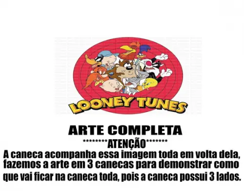 Caneca Polímero Looney Tunes Personalizada