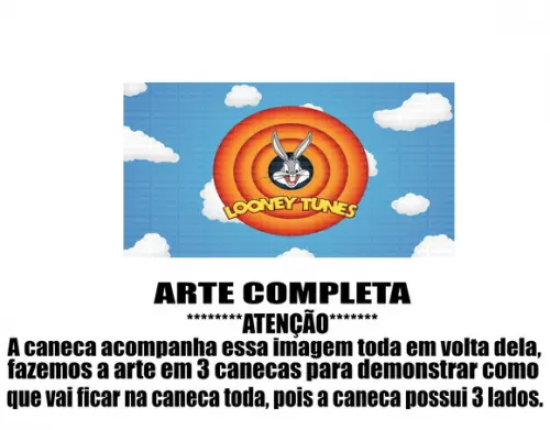 Caneca Polímero Looney Tunes Personalizada
