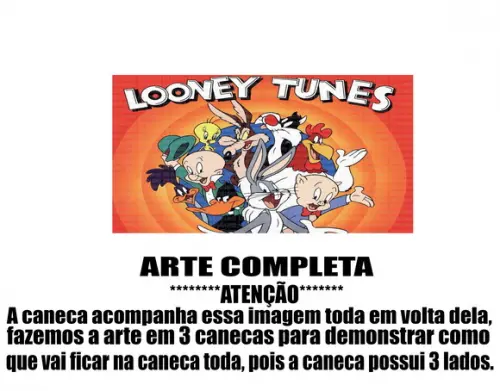 Caneca Polímero Looney Tunes Personalizada