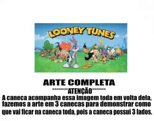 Caneca Polímero Looney Tunes Personalizada