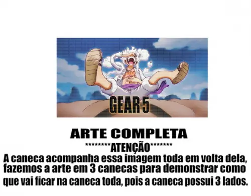 Caneca Polímero Luffy Gear 5 One Piece Personalizada